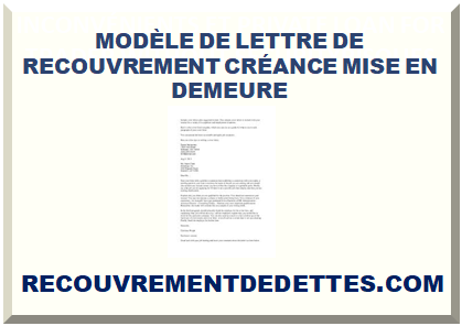 MODÈLE DE LETTRE DE RECOUVREMENT CRÉANCE MISE EN DEMEURE 2025 